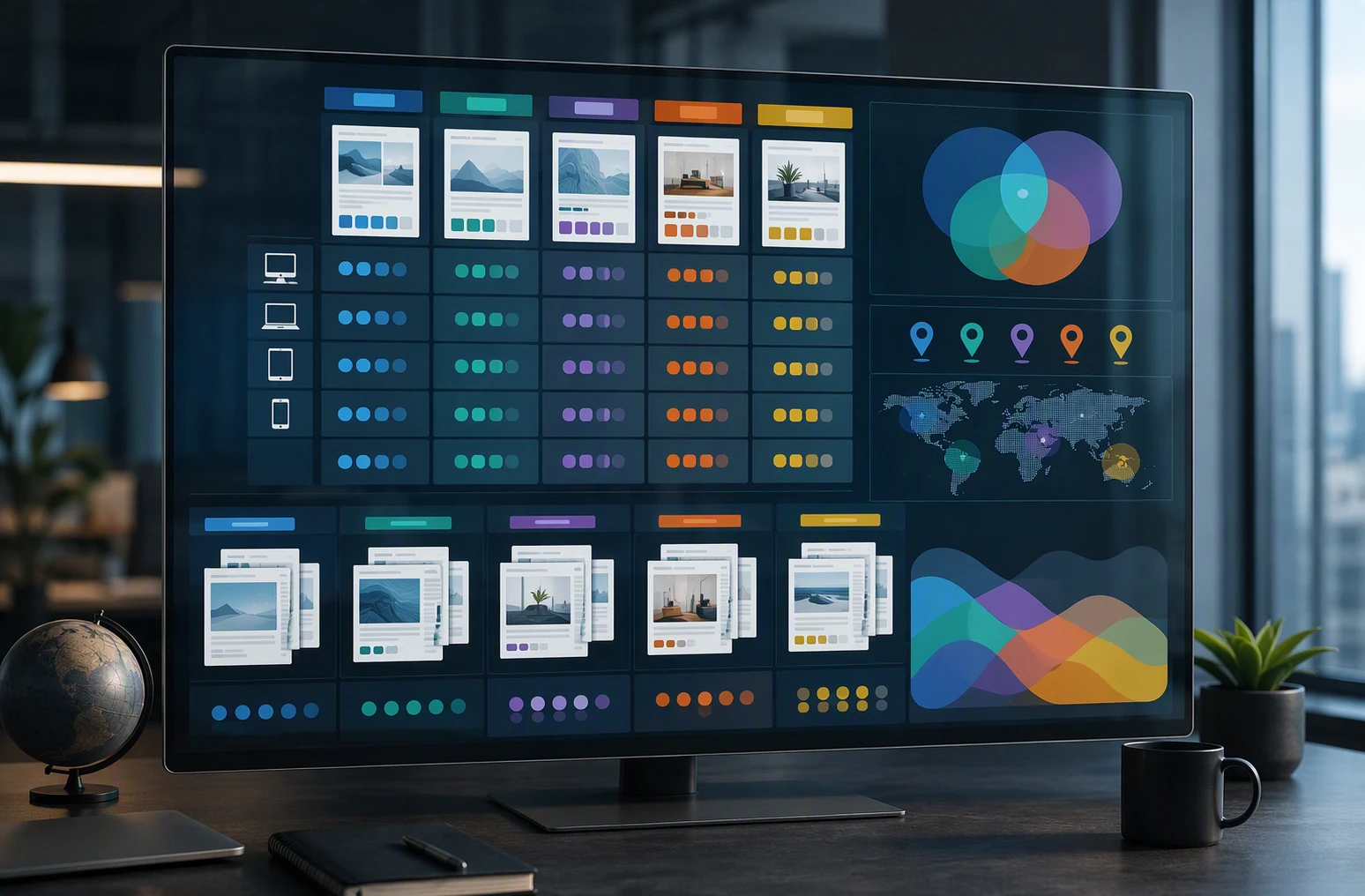 Modern SEO analysis dashboard with competitor comparison