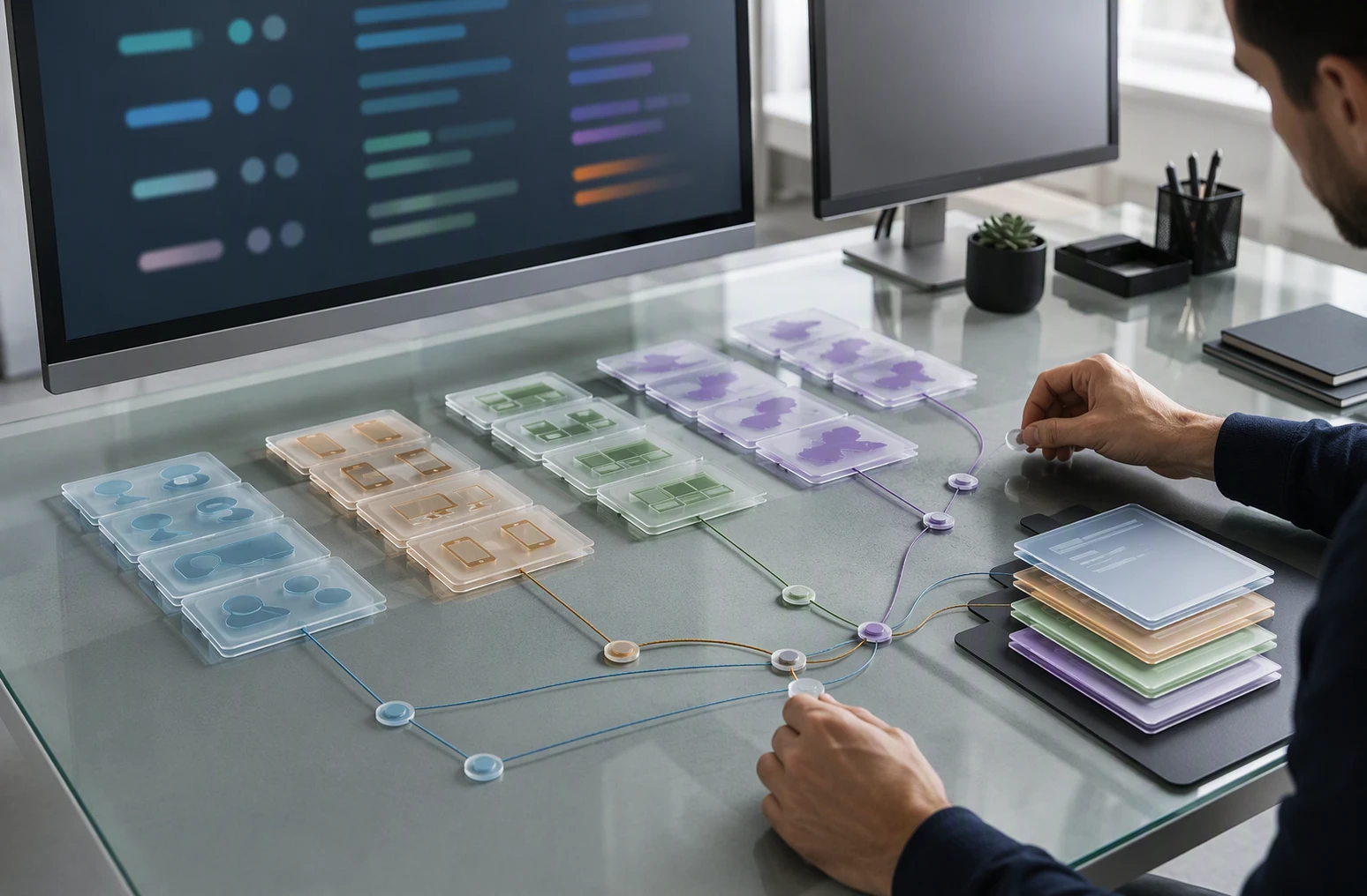 Data-driven workflow connecting keyword insights device filters and team reports