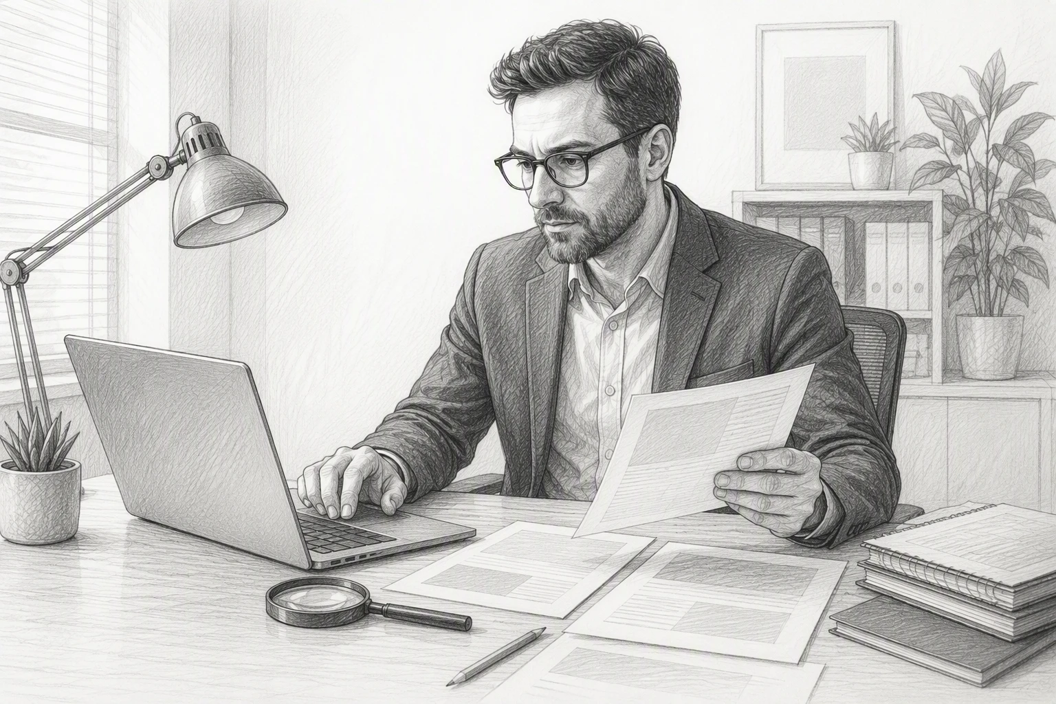 A marketer compares SEO reports side by side