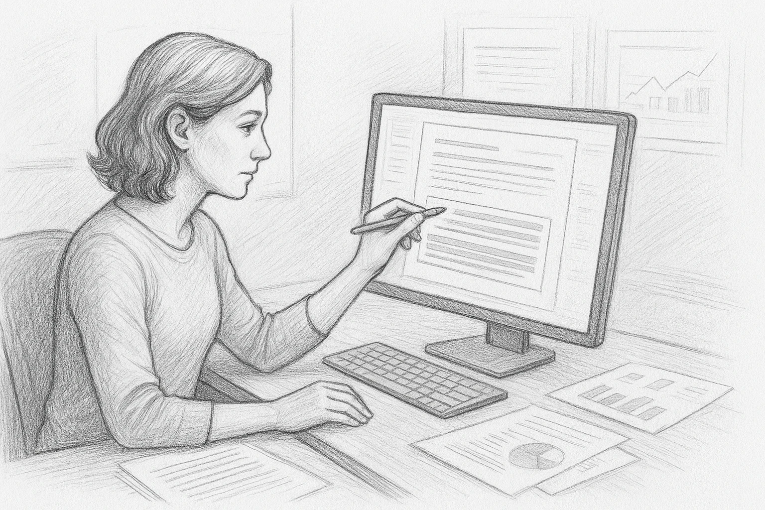 Editor highlighting answer blocks beside source documents