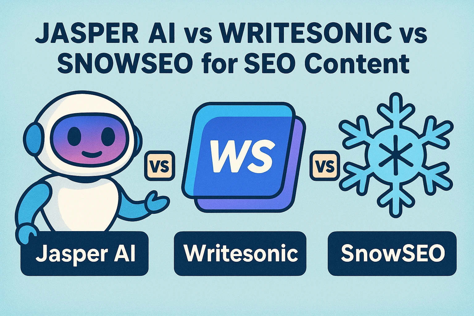 Jasper AI vs Writesonic vs SnowSEO for SEO Content