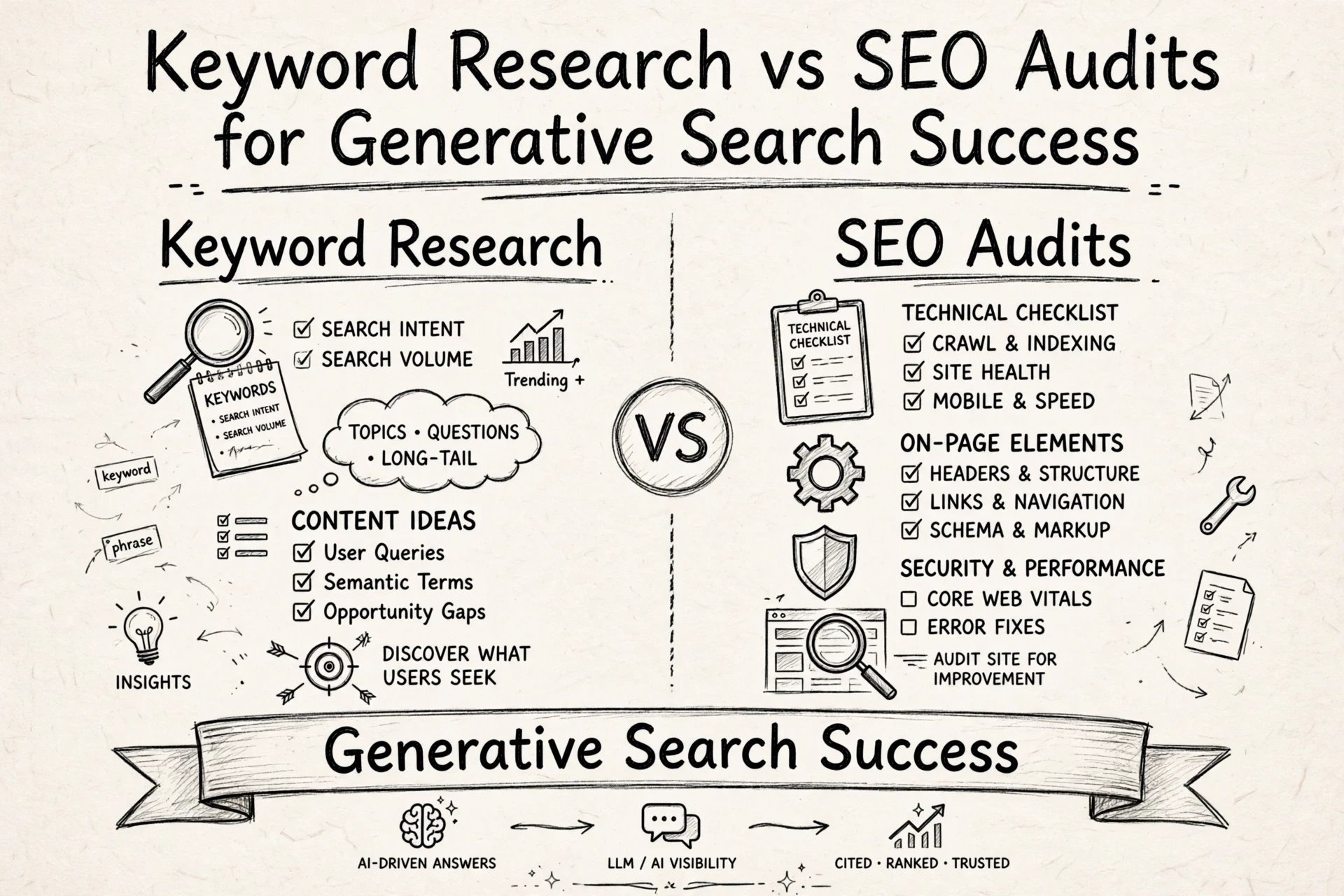 Keyword Research vs SEO Audits for Generative Search Success